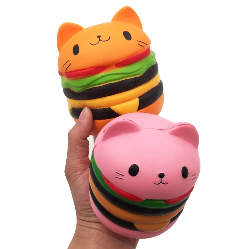 

Jumbo Squishy Slow Rising Cat Hamburger Squeeze Toy