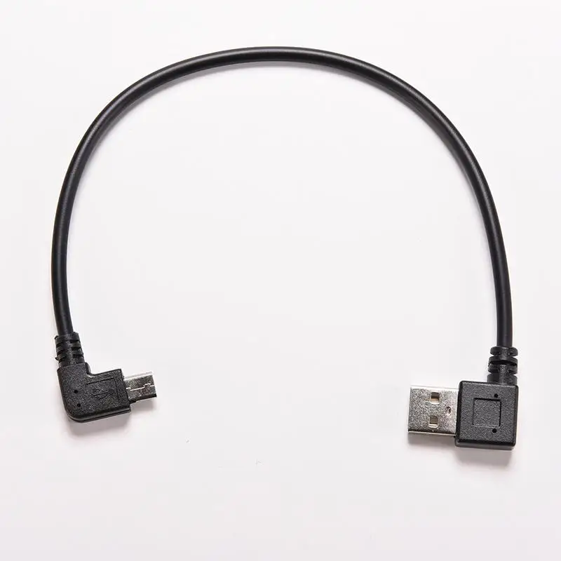 1 шт. 27 см правый угол USB 2,0 Мужской до 90 градусов левый угол Micro USB 5 Pin Мужской кабель Шнур 90 градусов адаптер соединитель конвертер