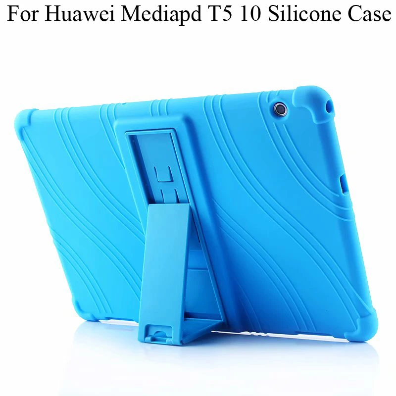 

Silicone Cover For Huawei Mediapad T5 10 Case Silicon Protector T5 Wifi 10.1 inch AGS2-W09 AGS2-L09 Stand Holder Anti-Knock Bag
