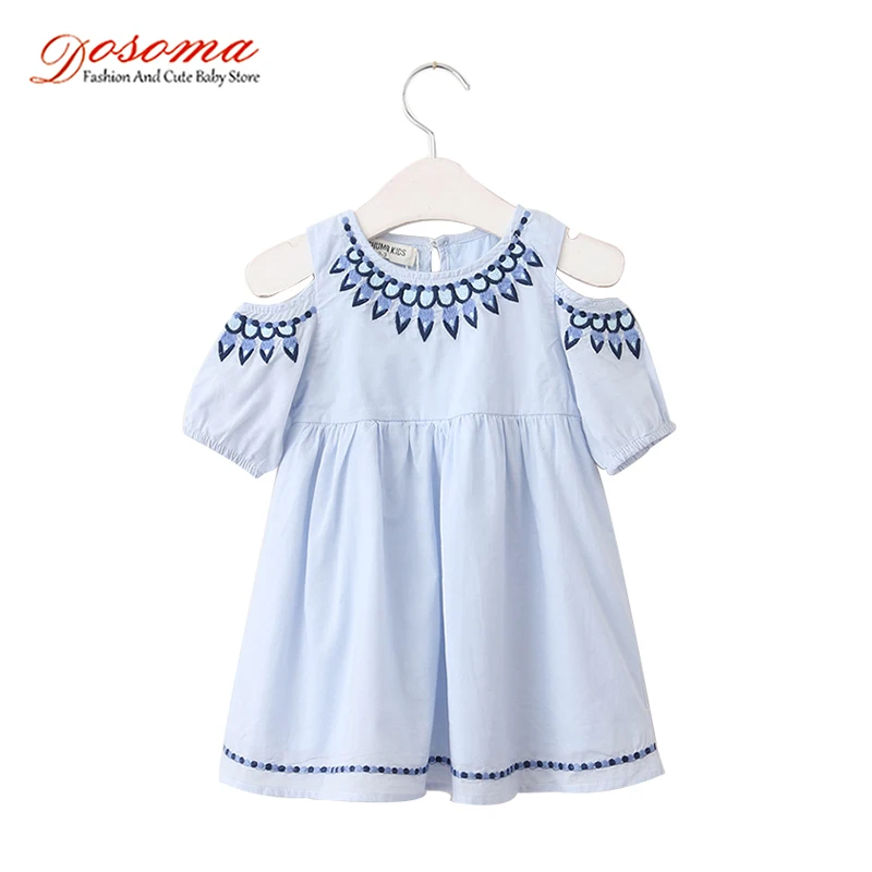 

Dosoma Summer Girls Dresses Embroidery White Princess Dress Korean Cute Kids Clothes O-neck Dresses Children Clothing Vestidos