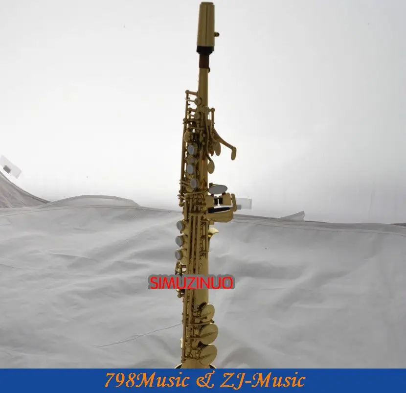 Профессиональный Eb прямой Золотой сопранино саксофон низкий Bb высокий F Sax с Чехол