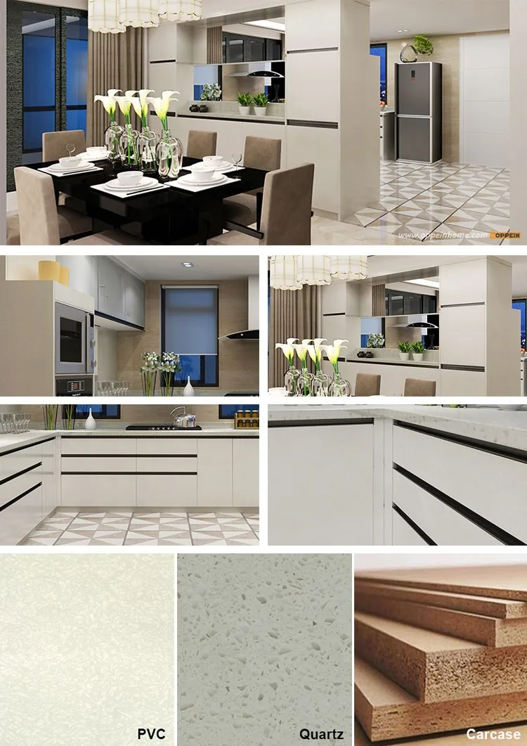 India Project Fresh White PVC Modern Kitchen Funiture