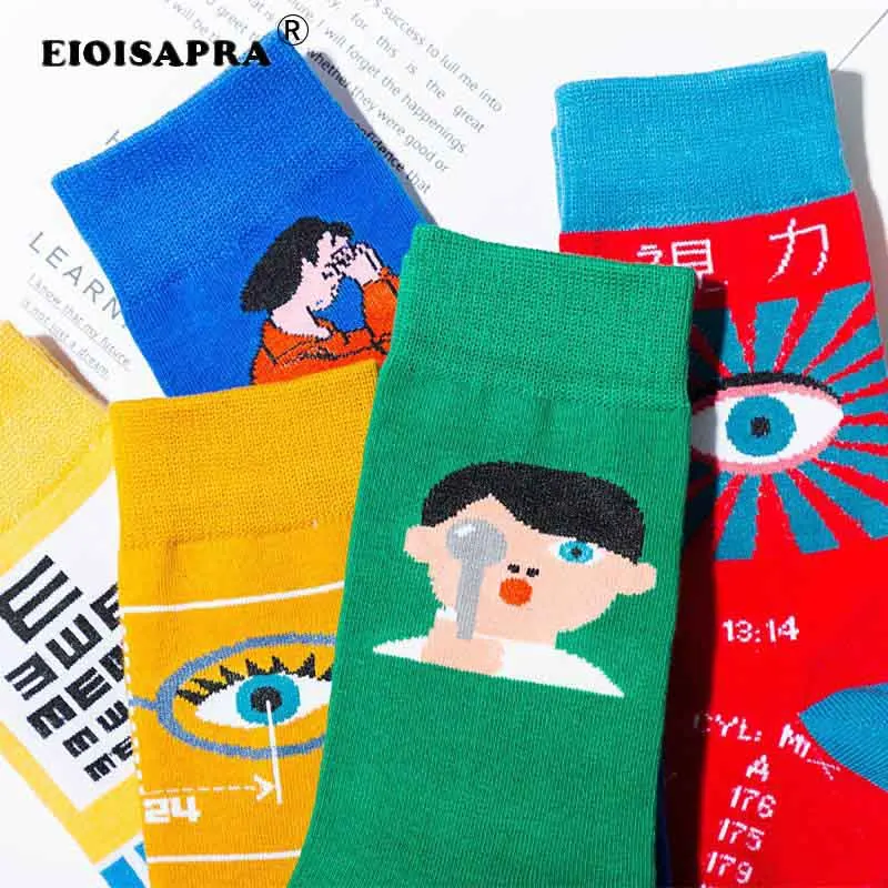 [EIOISAPRA] продукт Хип-хоп Необычные забавные носки счастливые креативные персональные модные Харадзюку мужские и женские уличные носки