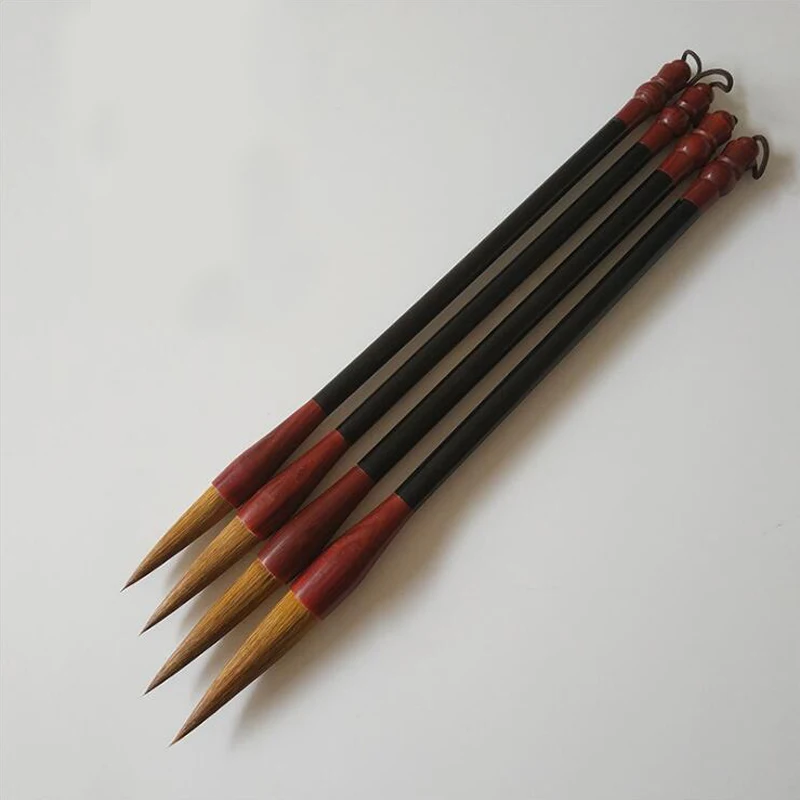 

4 pieces Chinese cpaint brush calligraphy Pure weasel hair writing brushes drawing ink art big brushes set for children gift
