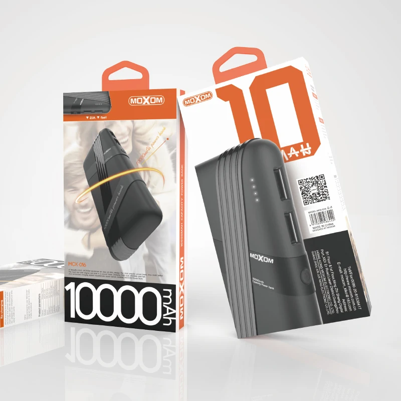 MOXOM power Bank 10000 мАч Портативная зарядка power bank 10000 тонкий повербанк внешняя батарея для Xiaomi Mi9 iPhone Бесплатный usb-кабель