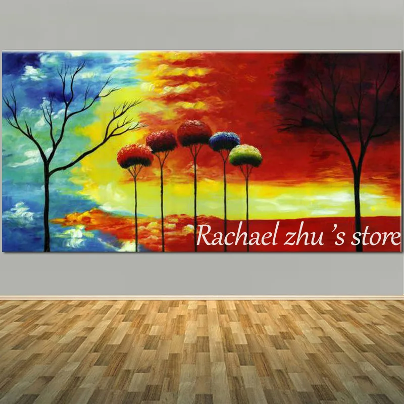 

Large Size Hand Painted Abstract Colorful Cloud Scenery Oil Painting On Canvas Color Sunset Wall Picture Living Room Home Decor