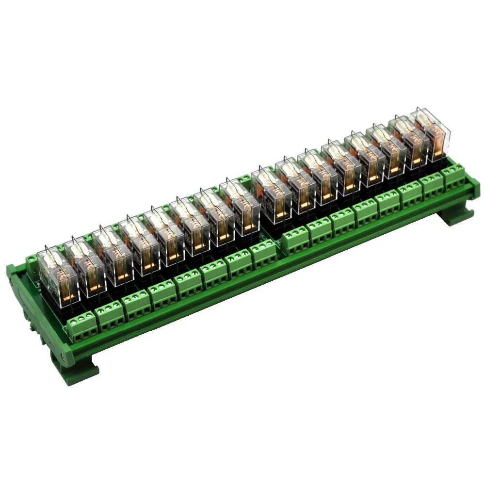

Electronics-Salon DIN Rail Mount AC/DC 12V control 16 SPDT 16Amp Pluggable Power Relay Module, G2R-1-E