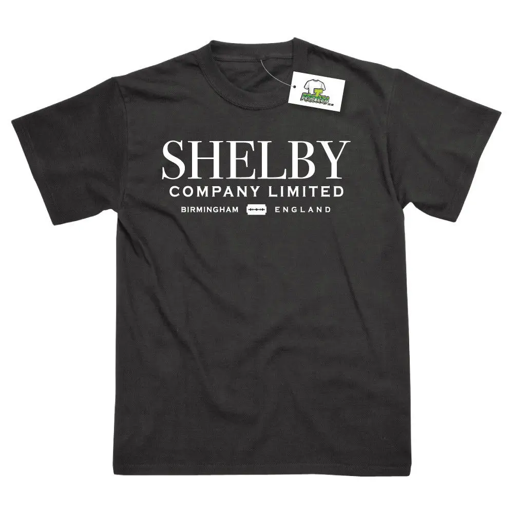 

Shelby Company Limited Inspired by Peaky Blinders Printed T-Shirts Top Tee 100% Cotton Humor Men Crewneck Tee Shirts Black Style