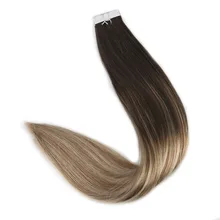 Полный блеск 20 штук 50 г лента для наращивания волос в балаяже цвет#2 выцветание до#8 с#22 светильник блонд машина волосы remy лента