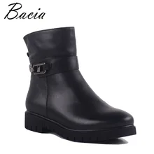 Фотография Bacia 2017 Women Winter Boots Casual Super Comfortable Genuine Leather Boots Female Black Warm Wool Fur Shoes Size 36-41 MB019 
