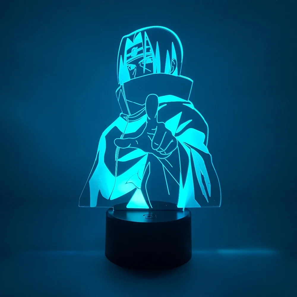  Naruto Itachi LED Changing Nightlights Remote Control 3D Visual Illusion Desk Lamp For Kids Gift Ni