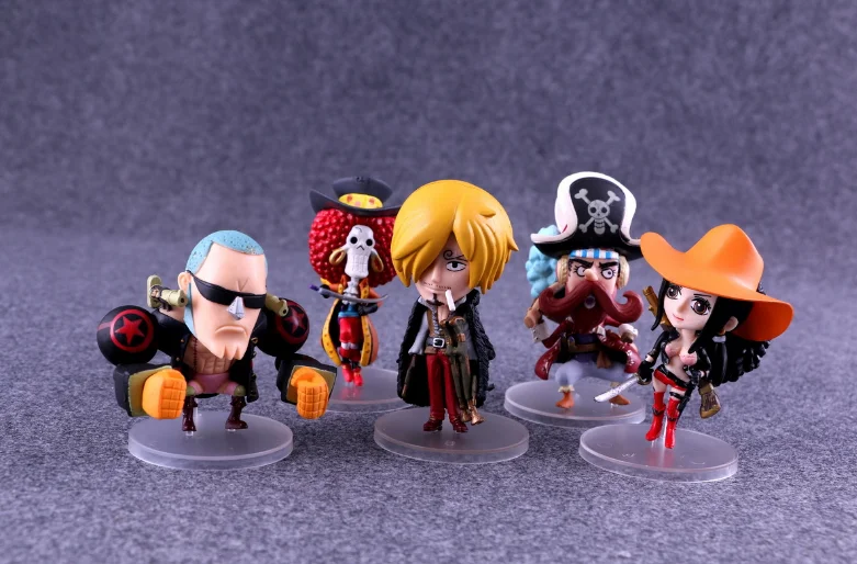 

Straw Hat Pirates group handled Brook luffy Doflamingo mini action figures toys random delivery action figure