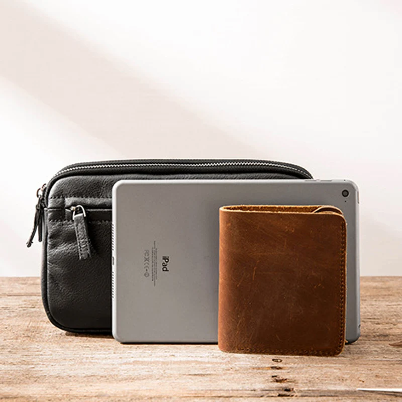 AETOO Retro men's handbag men's leather leather business fashion casual bag men's bag soft leather hand men's tide clutch bag