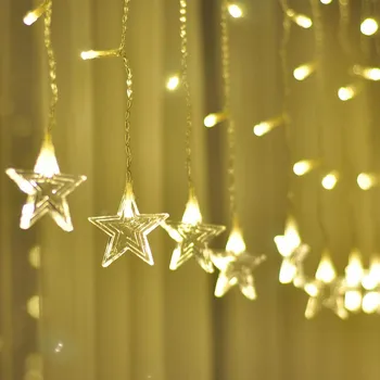 

10M LED Fairy String Light 100 LED 220V Fairy Light Colorful Five Pointed-Star Copper Wire Led String Light for Christmas