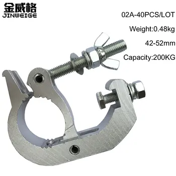 

Free Shipping 24pcs/Lot Aluminium Material 42mm-52mm Stage Light 200kg Clamp Led Moving Head Truss Hanging Hook 02A