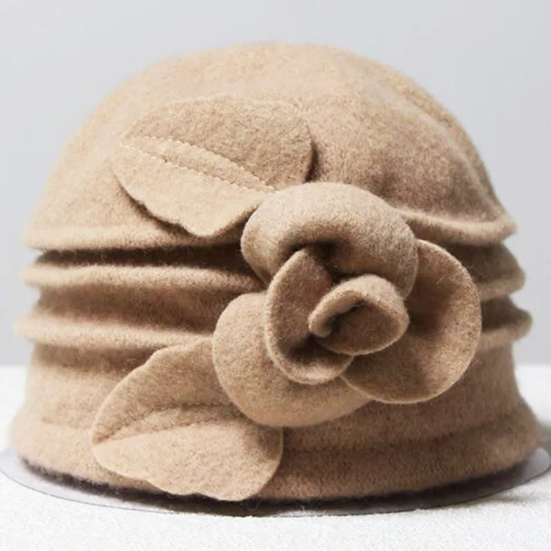 Новинка, шерстяная шляпа с бантом, Весенняя и осенняя зимняя женская широкополая шляпа среднего возраста, женские фетровые шляпы в европейском стиле