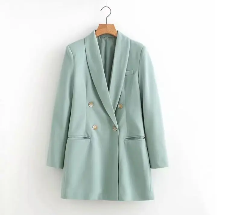

HCBLESS Women's 2019 autumn new double-breasted casual small suit long casual suit jacket