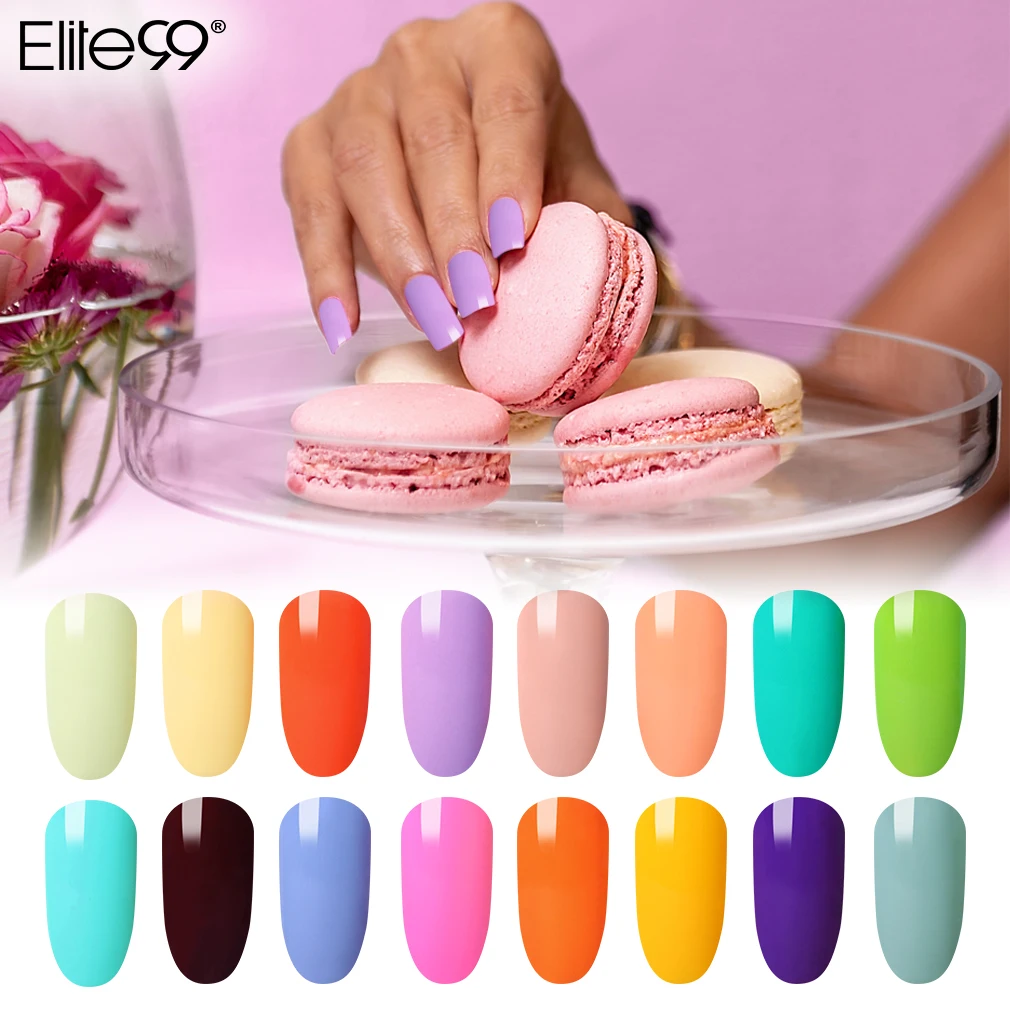 

Elite99 30ml Macaron Color Gel Polish DIY Nail Art Design LED Lamp UV Gel Soak Off Long Lasting Gel Varnishes Manicure Gellak