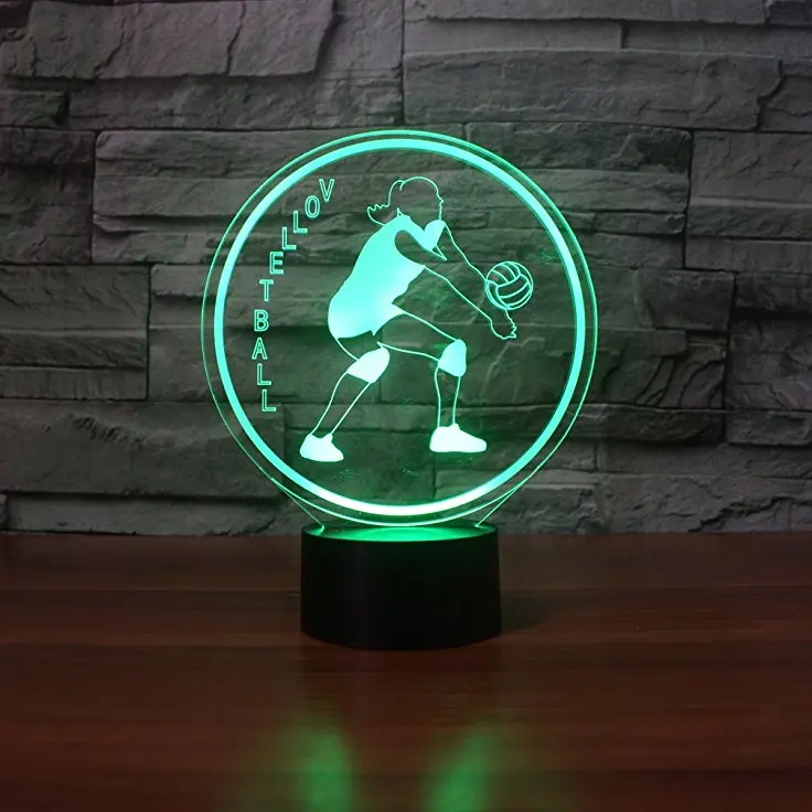Новый волейбол девушка 3D лампа Оптическая иллюзия ночник 7 цветов Изменение украшение стола лампы Рождественский подарок креативная