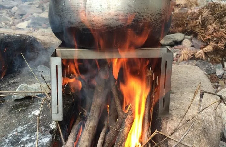 Кемпинг Пешие Прогулки деревянная плита наружная кухонная посуда Многофункциональная портативная печь для кемпинга дровяная печь из нержавеющей стали для дерева