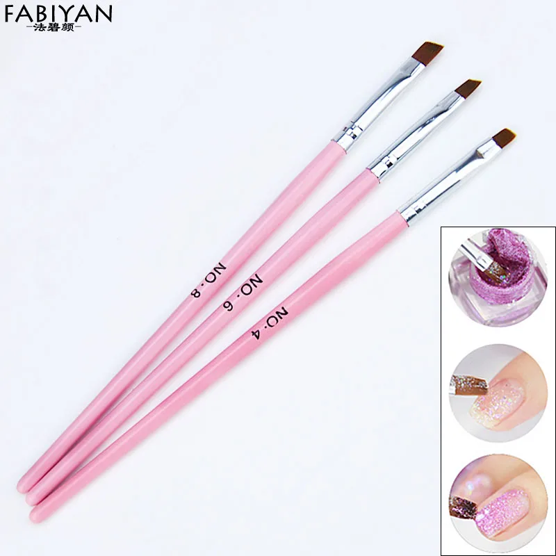 

3Pcs Pink Row Dotting Dot Phototherapy Builder Painting Crystal Carving UV Gel Nail Art Polish Tips Pen Brush Manicure Tools Set