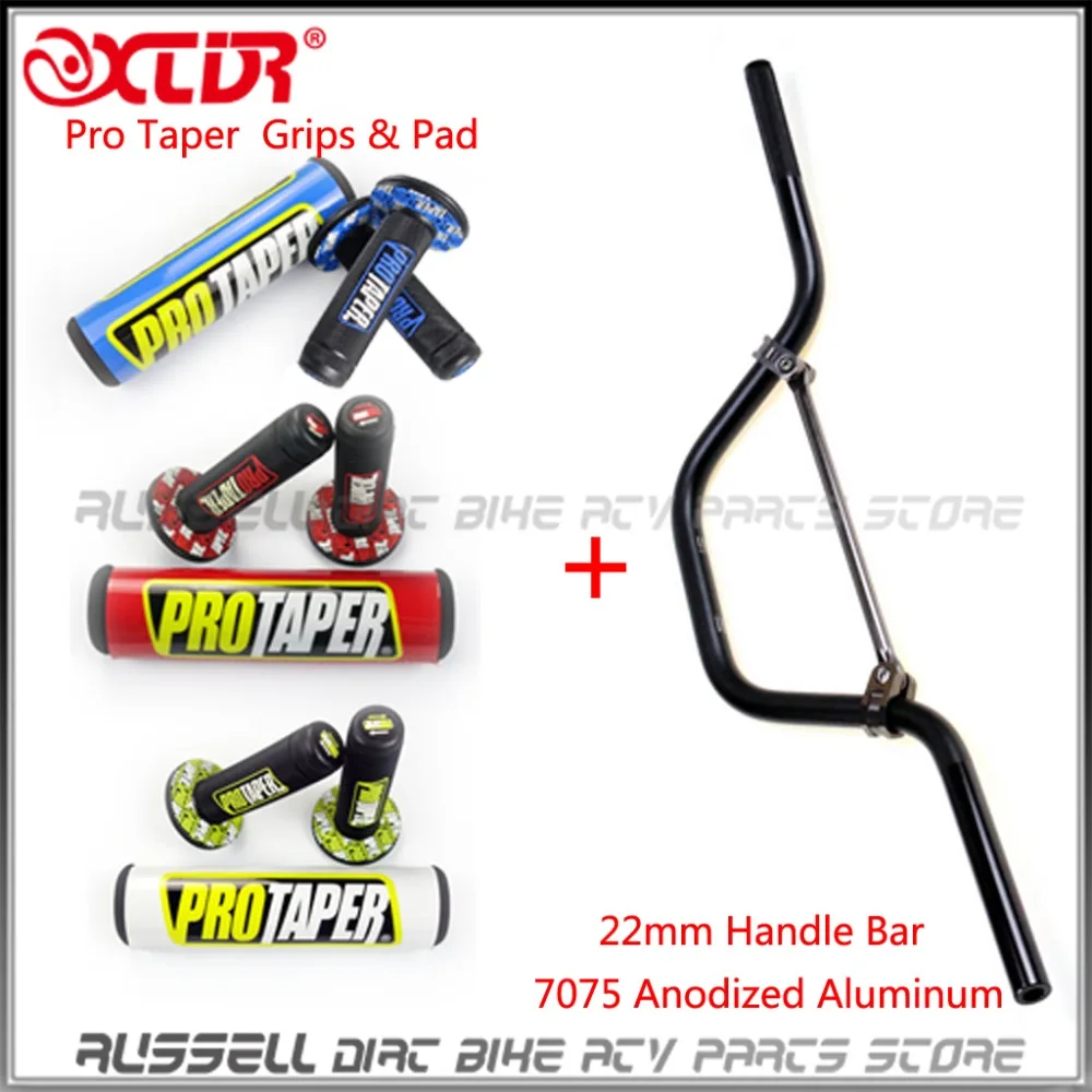 High Rise Handlebar 22mm and Pro Taper Grips & Square PAD For SSR TTR BBR KLX110 DRZ110 Honda XR