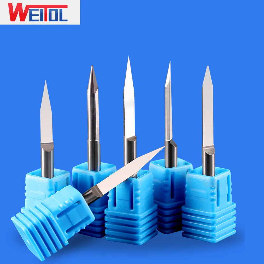 WeiTol 3 шт./лот 4 мм хвостовик Вольфрамовая сталь PCB гравировальные биты CNC фрезы
