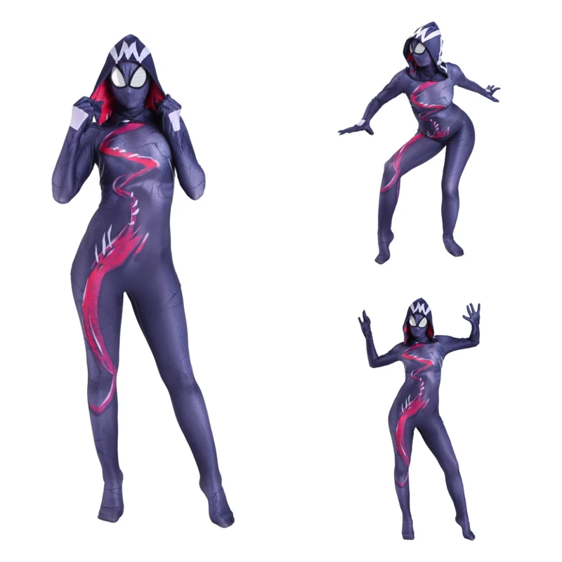 

Adult Kids Female Anime Gwen Costume Zentai Superhero Costume Bodysuit Suit Jumpsuits Siamese Tight Gwen Stacy Cosplay Halloween