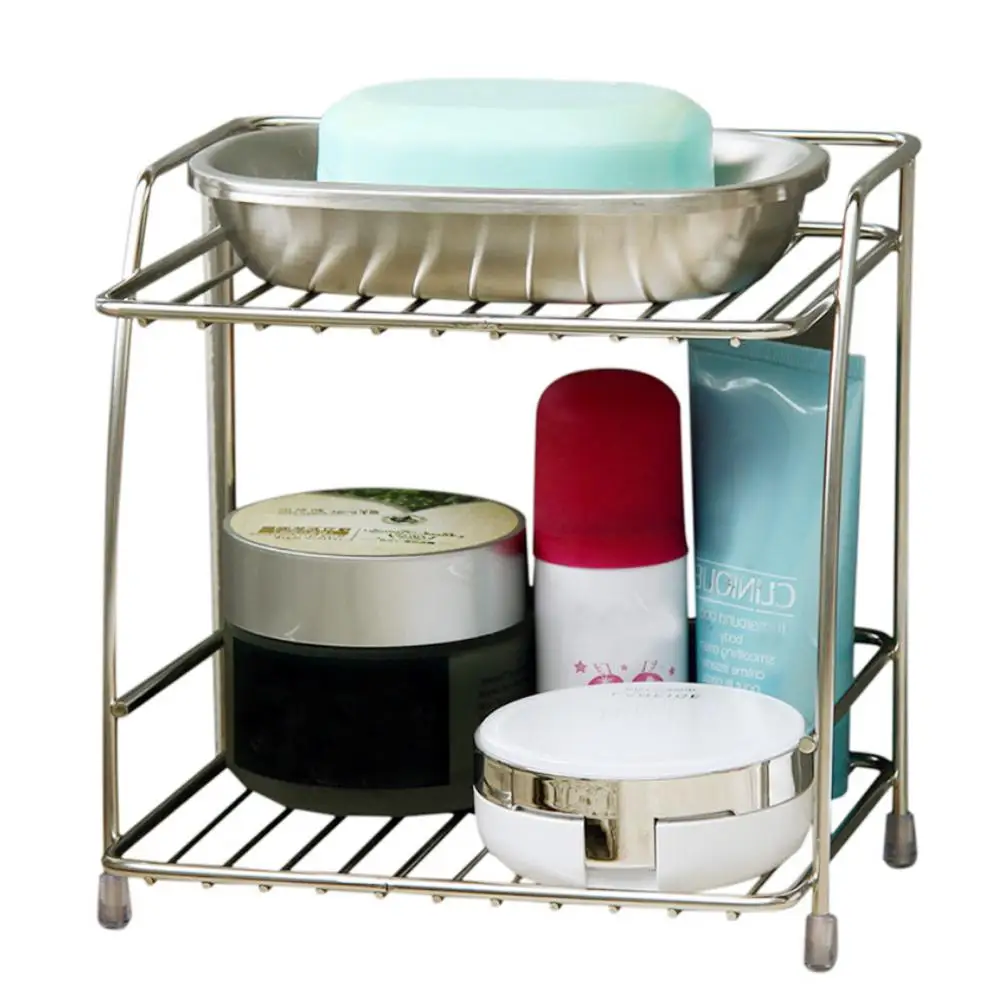 Mini Two-layer Arc Stand Holder Stainless Steel Draining Drying Drainer Hanging Rack Shelf Home Kitchen Storage Supplies