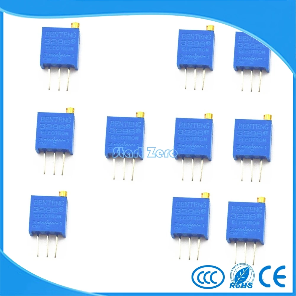 10Pcs 3296W 100R-2M Multiturn Trimmer Potentiometer ohm High Precision 3296 Variable Resistor photo