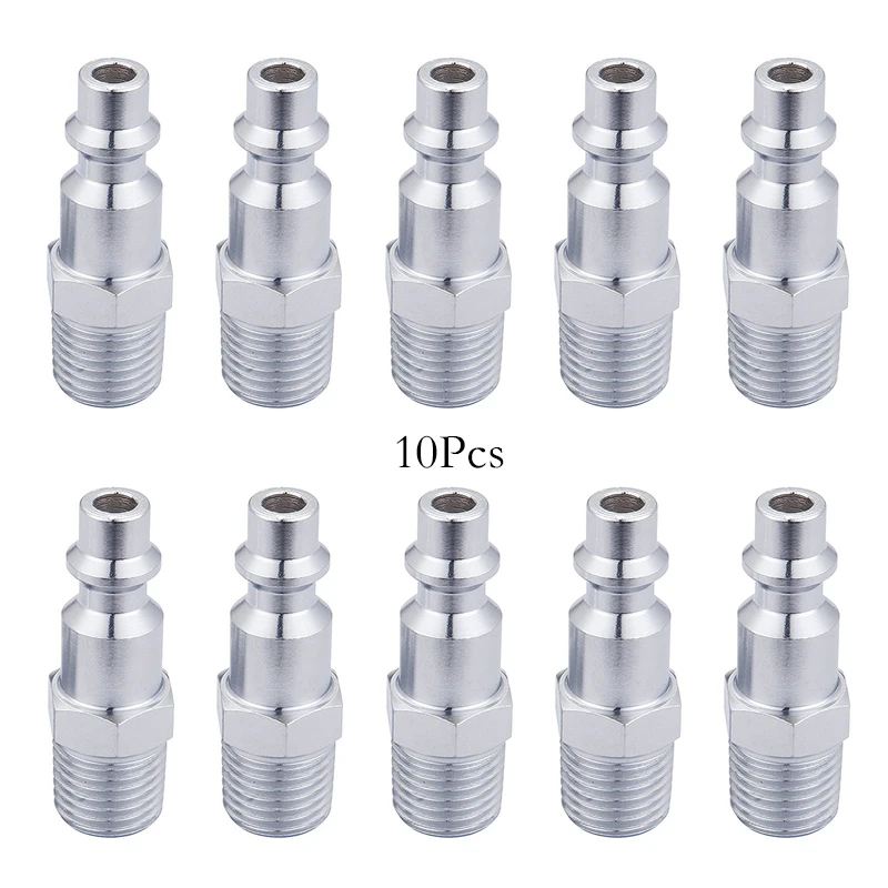 

Accessories Silver Tools Attachments Set Air Hose Joint Quick Coupler American Style 1/4 NPT Kit Connector 10pcs