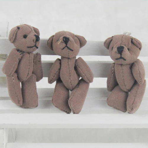 100PCS/LOTMini Teddy Bear Stuffed Plush Toys Small Bear Stuffed Toys 4.5cm Pendant Kids Toys Birthday Gift Party Decor GMR042
