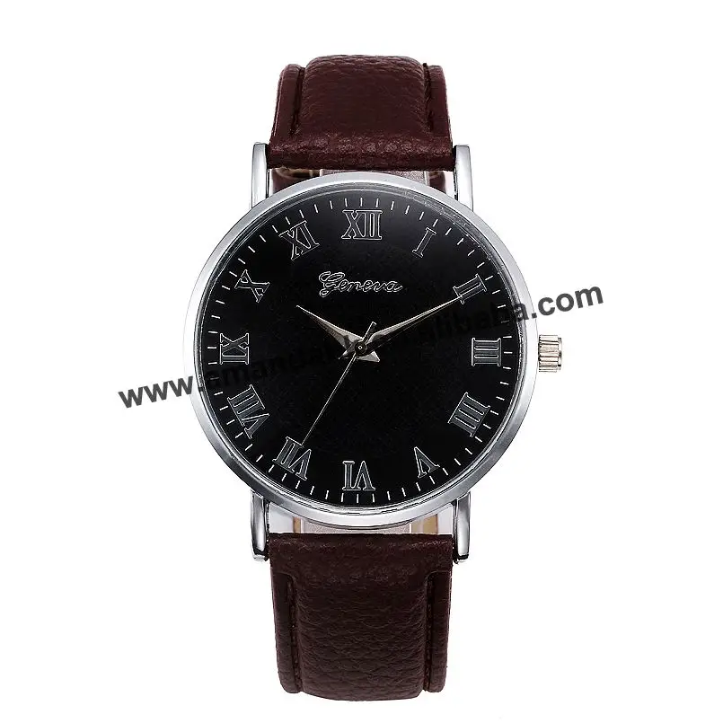 

New Fashion 8002 Geneva Leather Watch Western Style Woman Man Sport Wristwatch Hot Sale Women Dress Quartz Roman Leather Watches