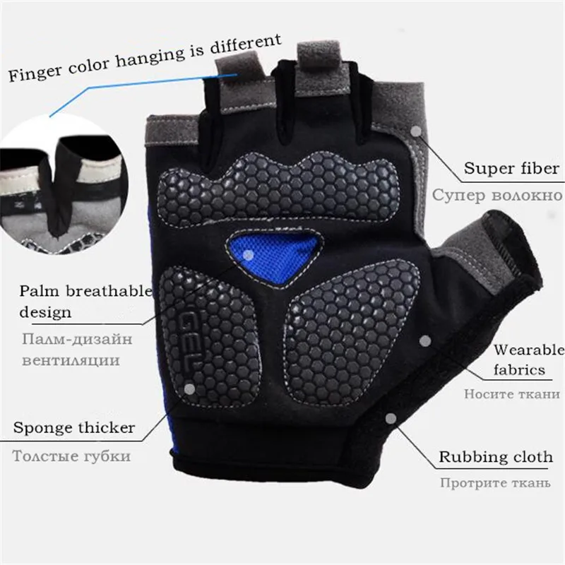 

CKAHSBI Sport Cycling Gloves Half Finger Mens Women's Summer Sports Shockproof Bike Breathable Gloves GEL MTB Bicycle Gloves