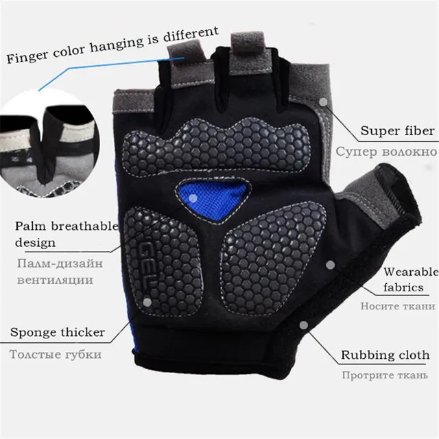 US $3.55 CKAHSBI Sport Cycling Gloves Half Finger Mens Womens Summer Sports Shockproof Bike Breathable Glov