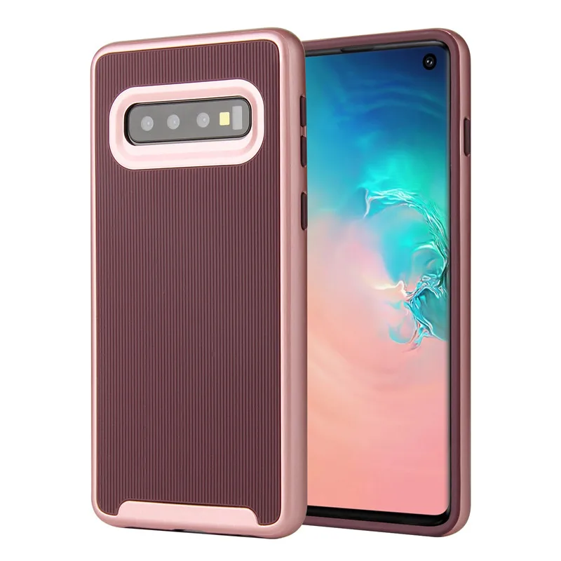 

Fashion Colorful Wireless Charging Plating Case For Samsung s10 Plus s10lite Shockproof Armor TPU Silicone Hard PC Bumper Shell