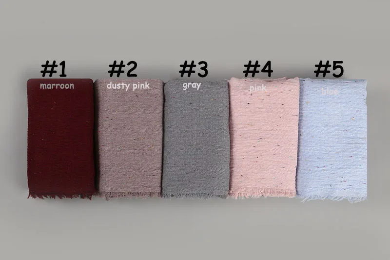 

High Quality NEW Arrived Women Cotton&Linen Scarf Fashion Warm Solid Colorful Dots Shawl Bubble Muslim Scarf/Scarves