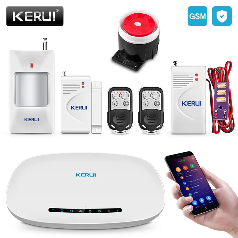 KERUI GSM сигнализация, система безопасности, автоматический набор, приложение, контроль, противопожарная защита, беспроводная домашняя охранная безопасность, DIY Kit - Цвет: Alarm System E