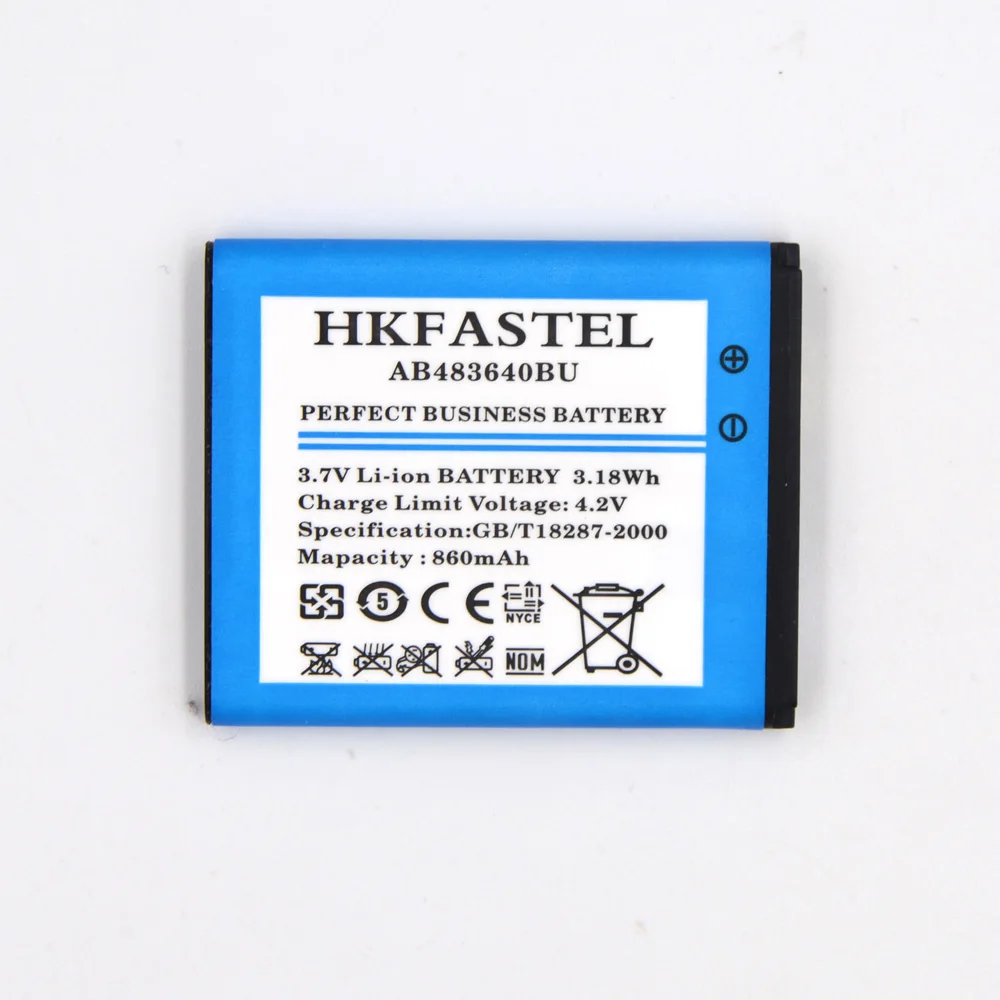 HKFASTEL AB483640BU Батарея для samsung J600 J608 J218 B3210 C3050 E740 E748 F110 F118 F619 G618 SL-M608 мобильного телефона батарейки