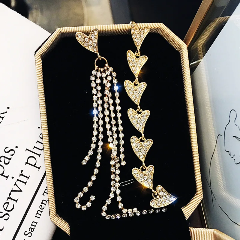 

Vintage Crystal Geometric Women Dangle Earrings Loving Long Tassels Earrings For Women Drops Earrings Bohemian Earrings