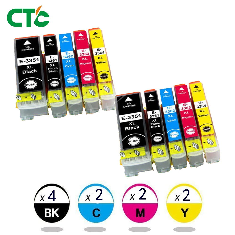 

10x Inks Cartridge T3351 for Epson Expression Home XP-530 XP-630 XP-635 XP-830 XP-540 XP-640 XP-645 XP-900