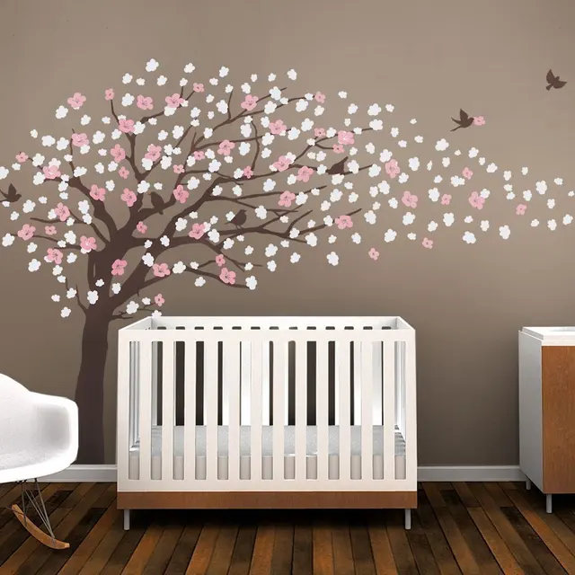 Brown Cherry Blossom Tree For Nursery Decor Vinyl Wall Decal Brown Cherry Blossom Tree For Nursery Decor Vinyl Wall Decal Kids Room Color