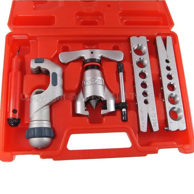 Tubing Pipe Flaring Tools Cutter Set Kit 45 Degree Eccentric Cone Type