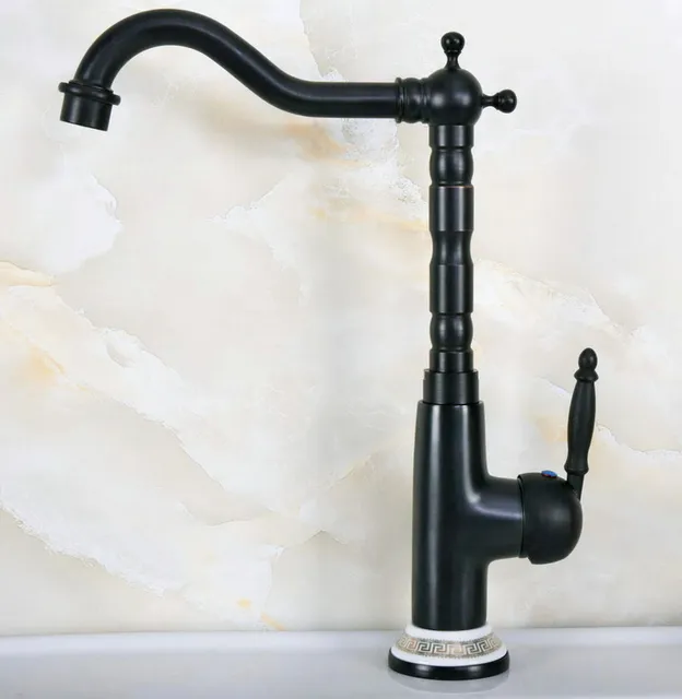 Black Oil Rubbed Bronze Ceramic Base Kitchen Wet Bar Bathroom Vessel Black Oil Rubbed Bronze Ceramic Base Kitchen Wet Bar Bathroom Vessel Sink Faucet Single Hole Swivel