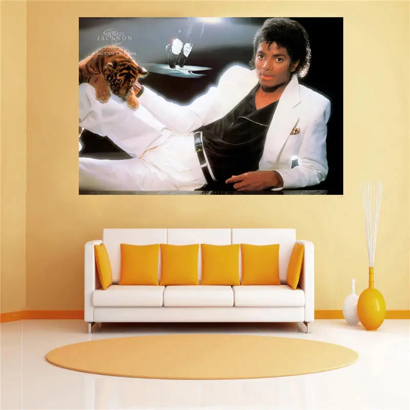 

Fashion Custom canvas print Michael Jackson poster cloth wall Silk Fabric poster Print SQ00706-H05