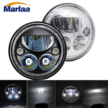 

Marlaa DOT Approved 7'' Round LED Headlight with High Low Beam White DRL for Jeep Wrangler JK TJ LJ CJ Hummer H1 H2 (Pair)