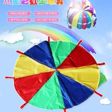 3 м 118 дюймов детский спортивный развивающий открытый зонтик от дождя Парашютная игрушка прыжок-мешок игрушечный парашют 8 браслетов