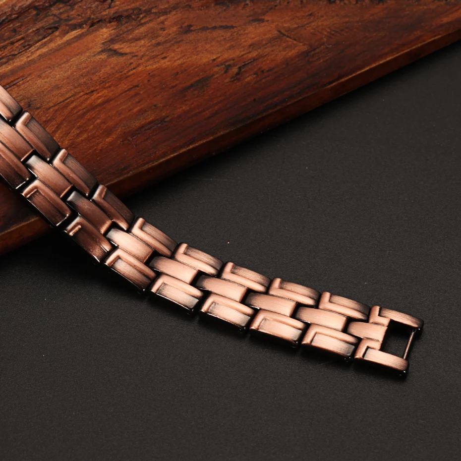 WelMag Copper Bracelet For Men Bio Energy One Row Magnet Bangle Therapy Holagram Magnetic Healing Bracelet