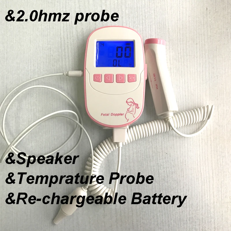 

Fetal Doppler Baby Heart Rate Monitor Prenatal Fetal Detector 2MHz Probe Built-in Speaker infrared Temperature Probe Thermometer