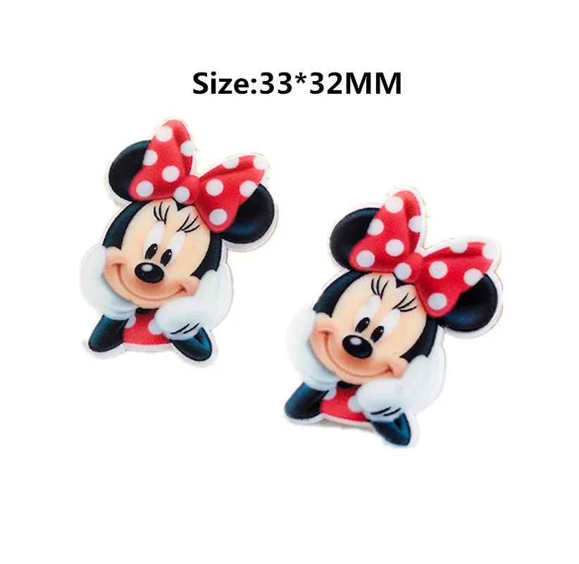 

20Pcs/lot Cute Cartoon Kids Minnie Flat Back Resin DIY Cabochons Kawaii Planar Acrylic Cartoon Character Free Shipping Charms